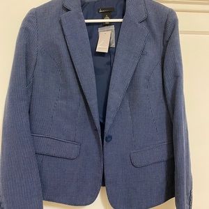 Lane Bryant blue and white pinstripe blazer